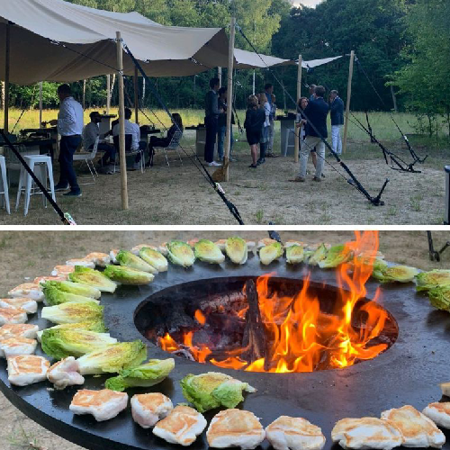 Evenement op Landgoed Zonneoord met stretchtent en ofyr bbq